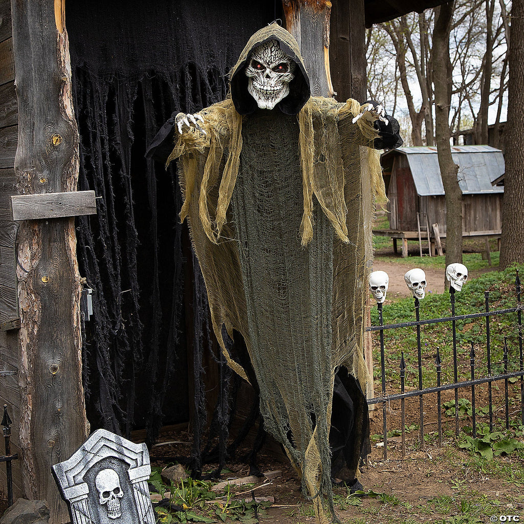 35 1/4" x 6 Ft. Hanging Grim Reaper Animated Prop Halloween Decoration