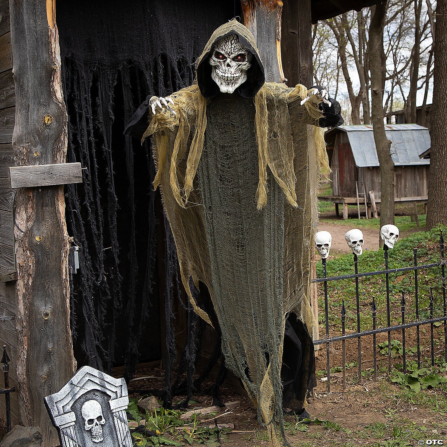 35 1/4" x 6 Ft. Hanging Grim Reaper Animated Prop Halloween Decoration