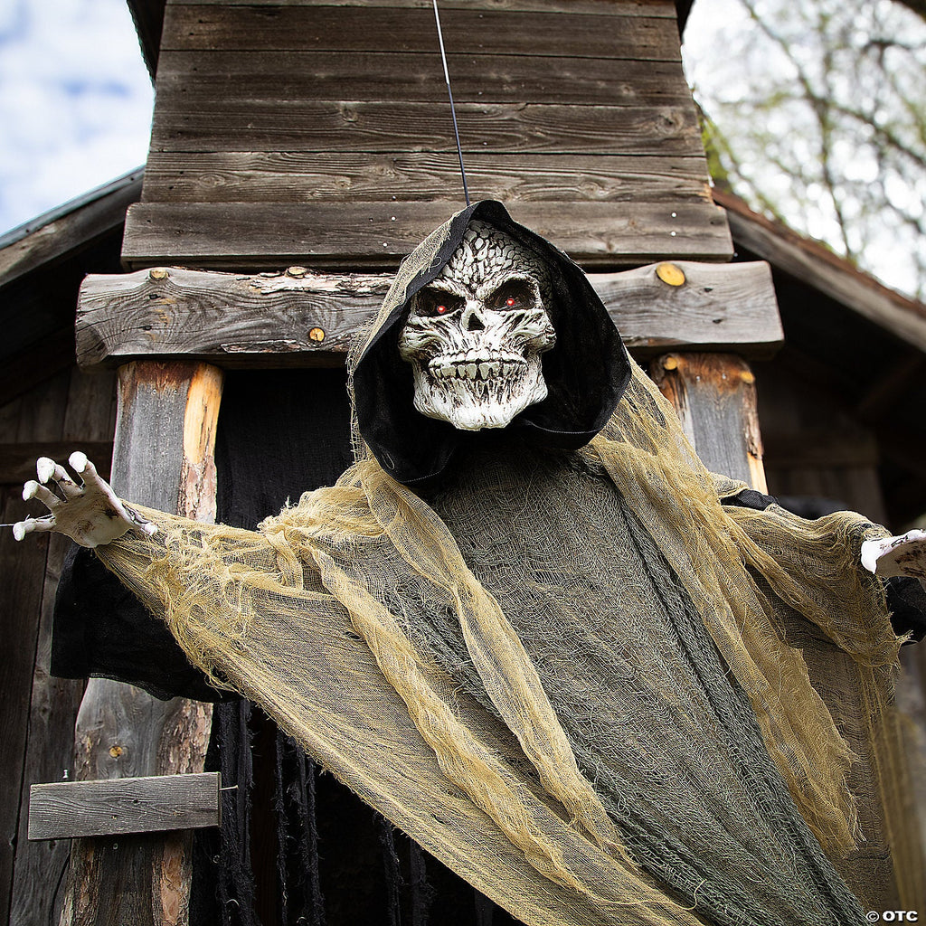 35 1/4" x 6 Ft. Hanging Grim Reaper Animated Prop Halloween Decoration