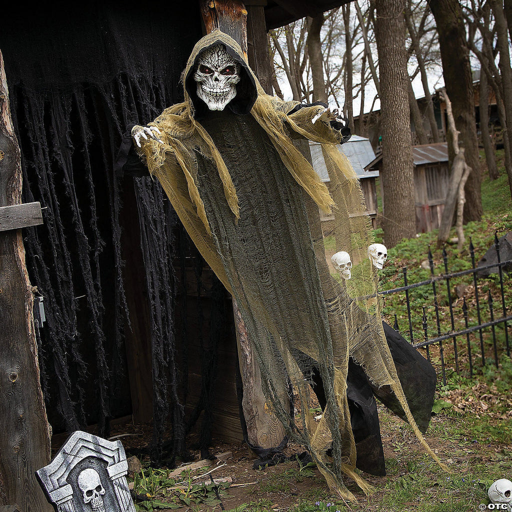 35 1/4" x 6 Ft. Hanging Grim Reaper Animated Prop Halloween Decoration