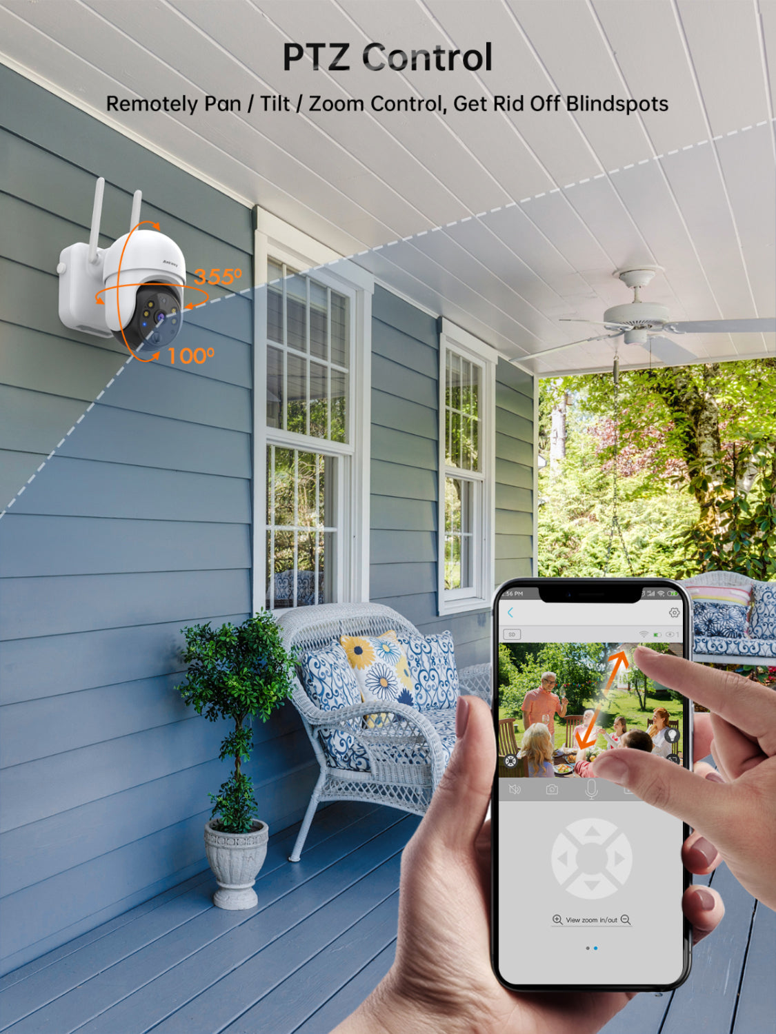 4G Solar PTZ Camera – 3MP/4MP, Motion Alert, Outdoor Use