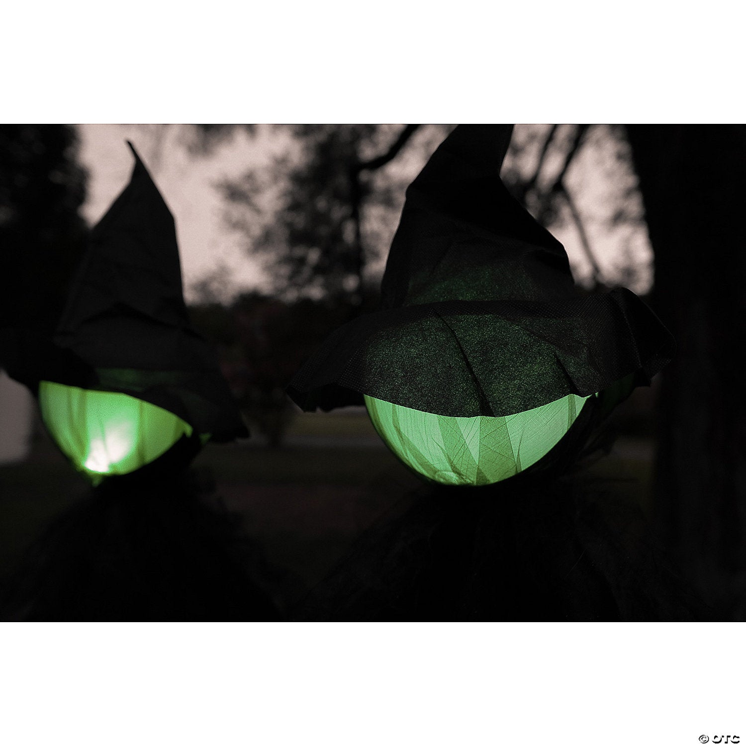 4 Ft. 11" x 5 Ft. 11" Glowing Face Witch Standing Halloween Outdoor Decoration Set - 3 Pc.