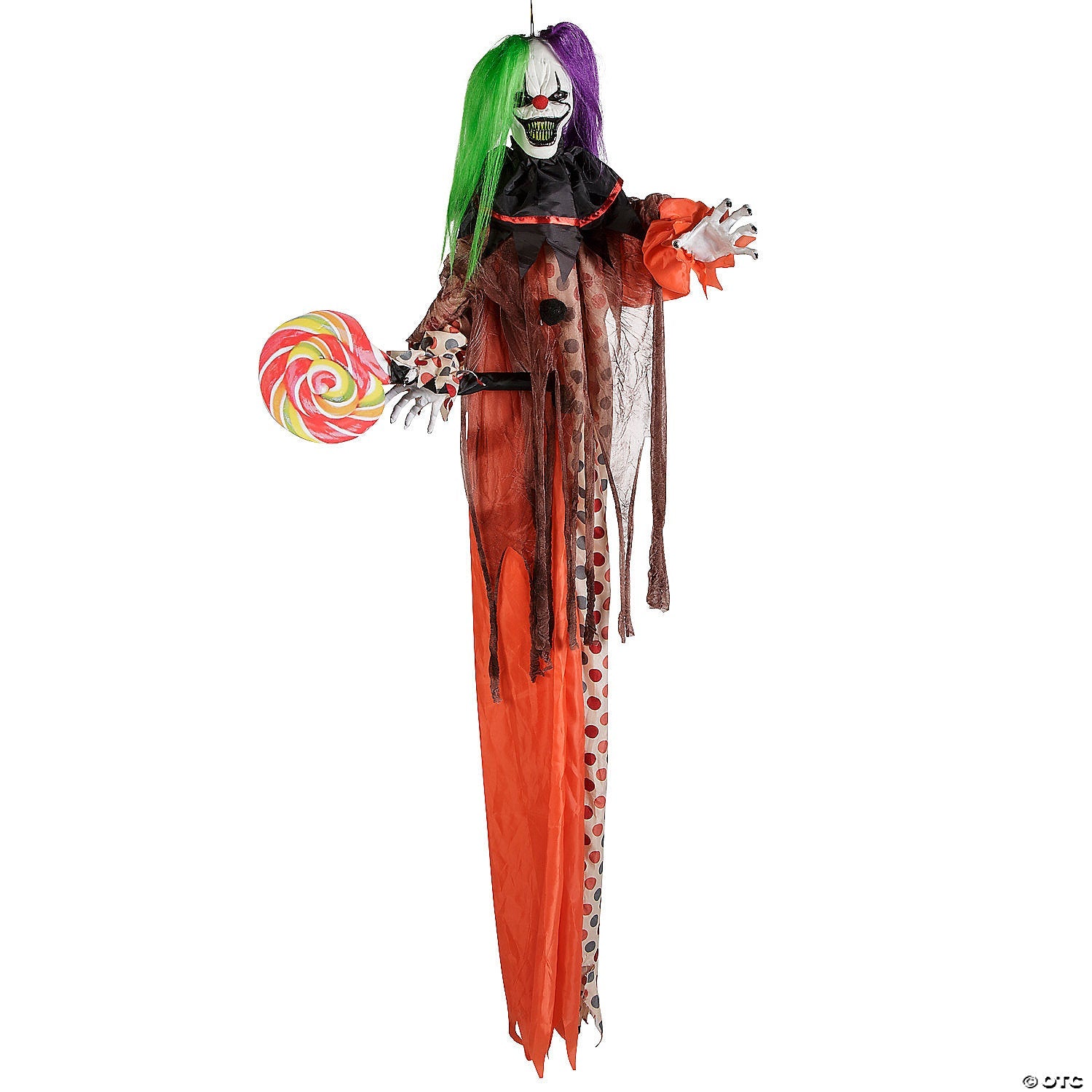 4 Ft. 5 1/4" Hanging Light-Up Clown Animated Prop Halloween Decoration