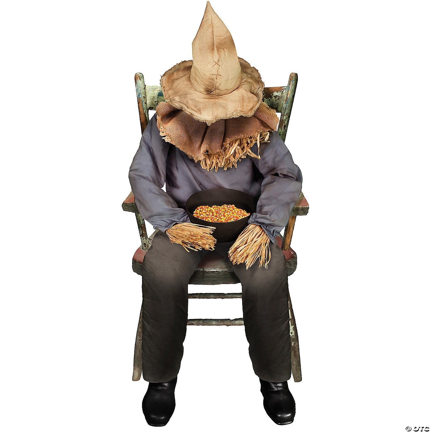 4 Ft. 5" Sitting Animated Scarecrow Prop Halloween Decoration