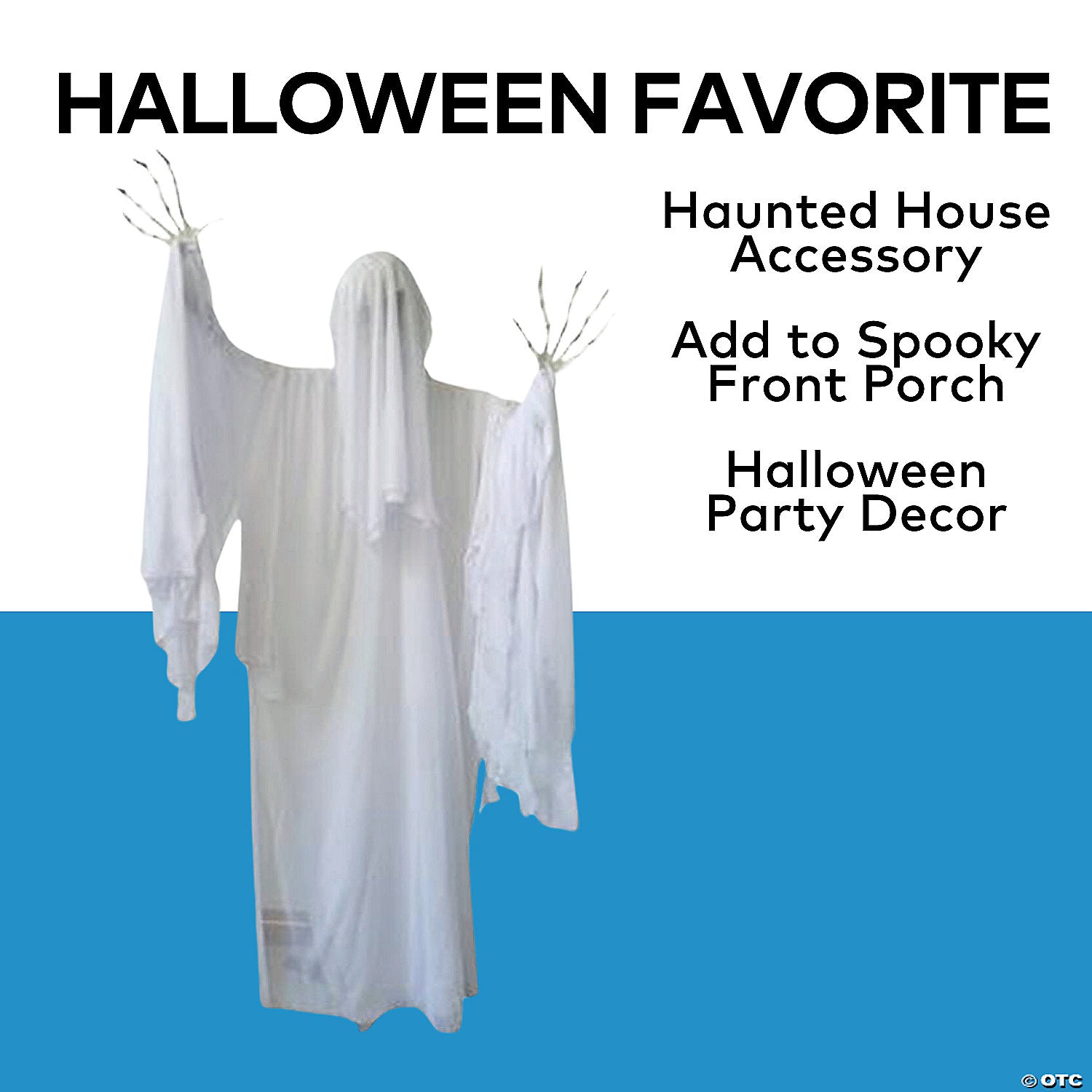 4 Ft. 7" x 5 Ft. 5 1/2" Skeleton Ghost Animated Prop Standing Halloween Decoration