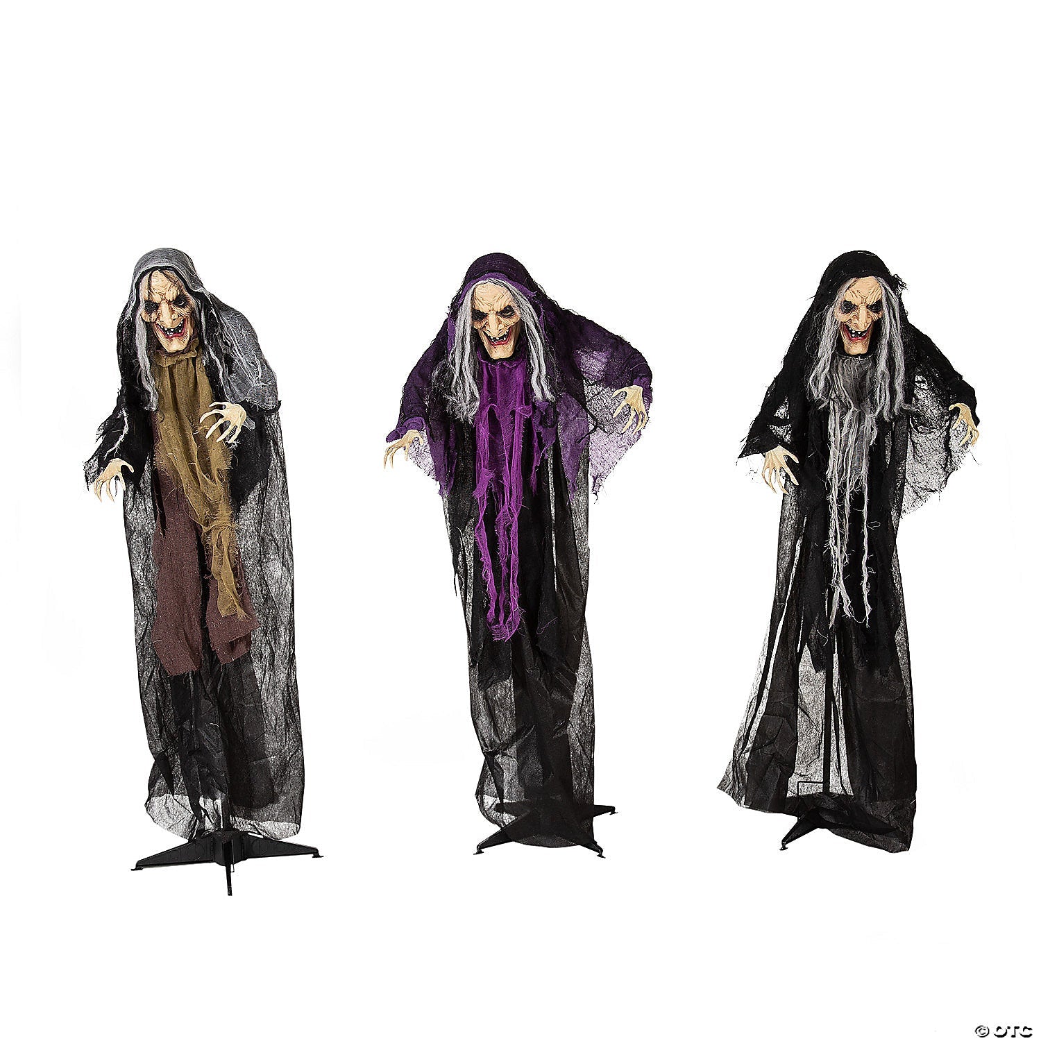 4 Ft. Halloween Creepy Old Witches Yard Decoration Set - 3 Pc.