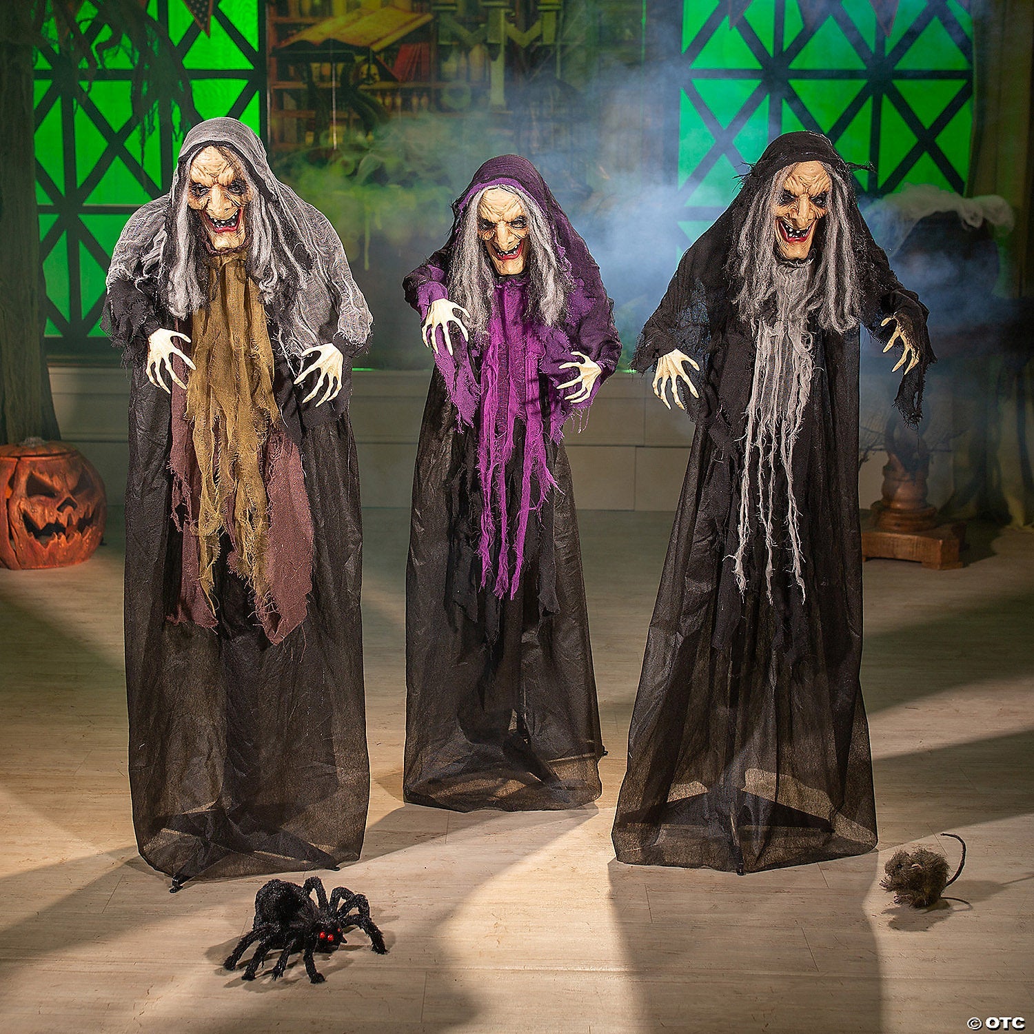 4 Ft. Halloween Creepy Old Witches Yard Decoration Set - 3 Pc.