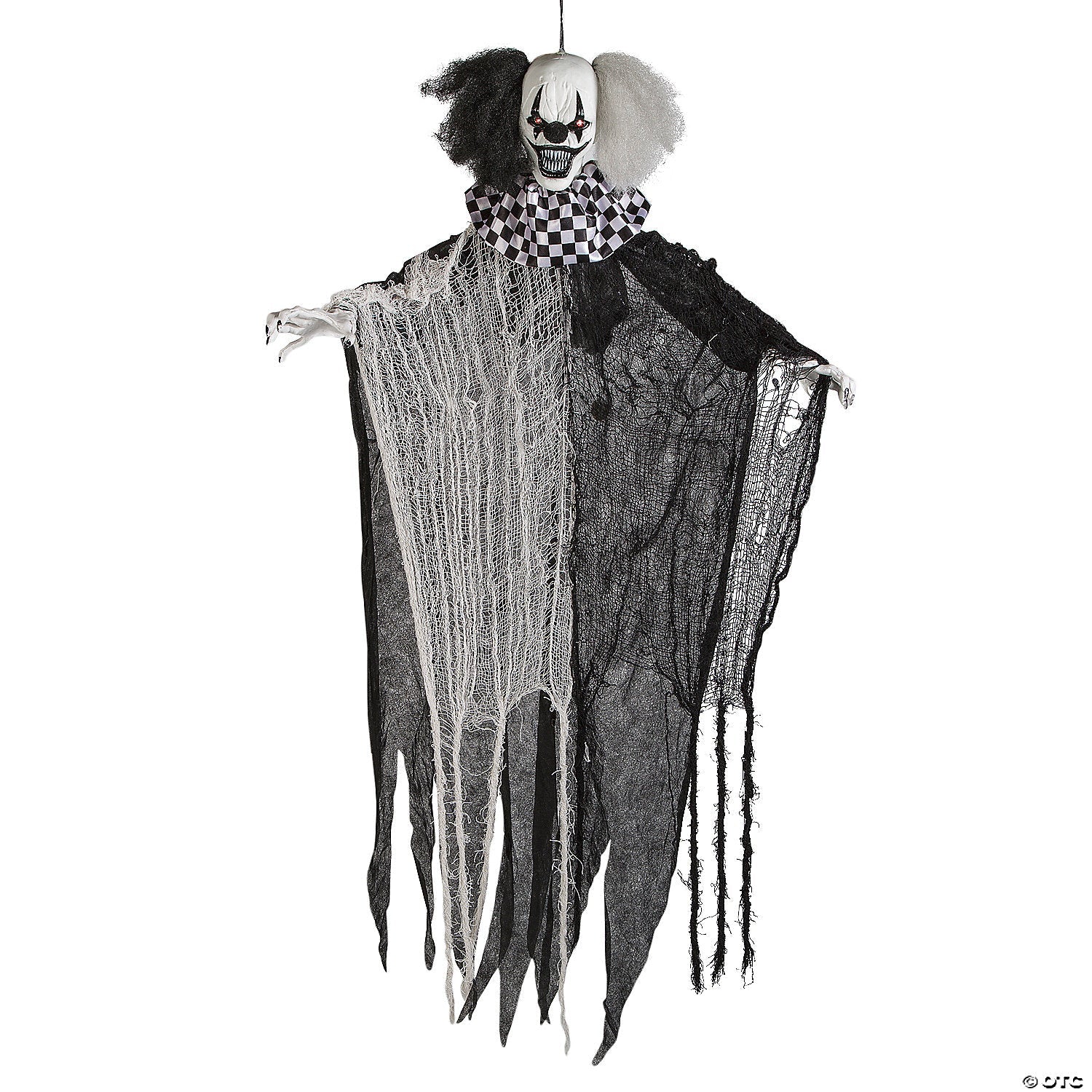 4 Ft. Hanging Black & White Clown Animated Prop Halloween Decoration