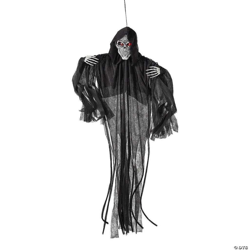 4 Ft. Hanging Black Skeleton Reaper Animated Prop Halloween Decoration