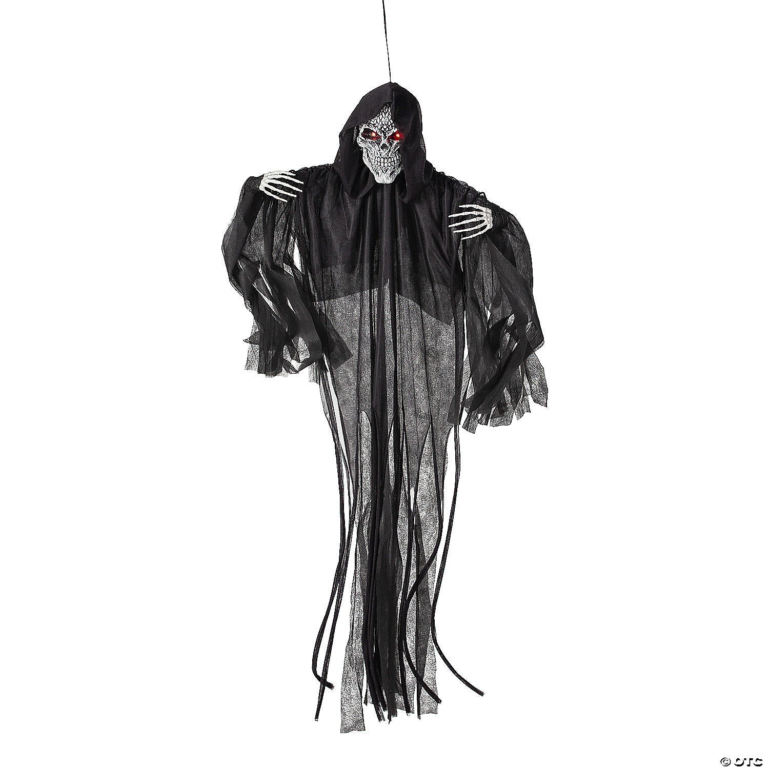 4 Ft. Hanging Black Skeleton Reaper Animated Prop Halloween Decoration