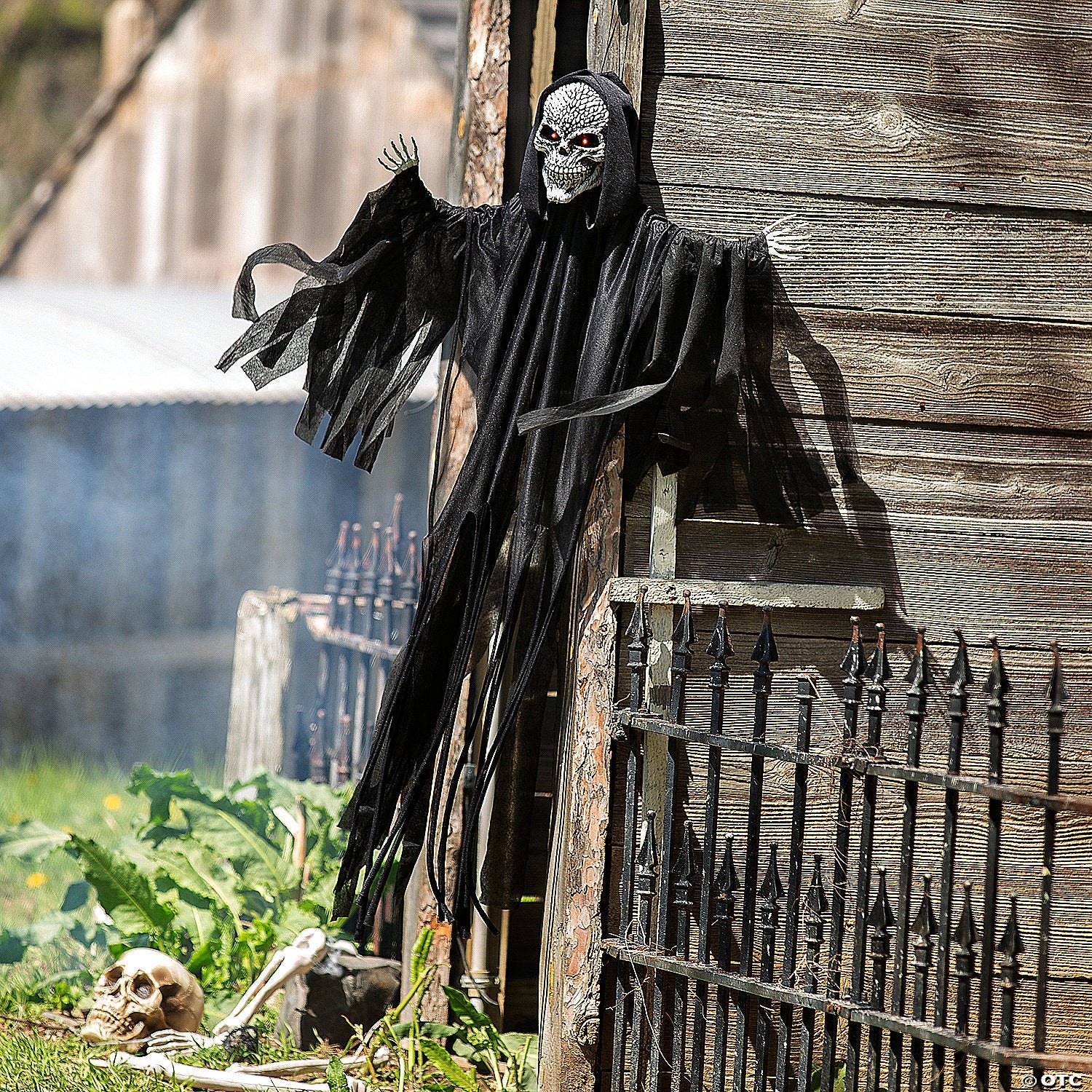 4 Ft. Hanging Black Skeleton Reaper Animated Prop Halloween Decoration