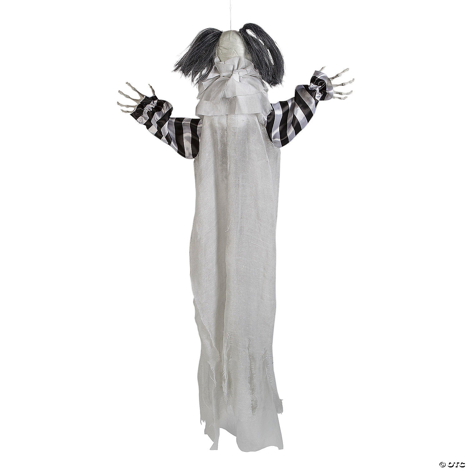 43 1/4" Black & White Light-Up Clown Animated Prop Halloween Decoration