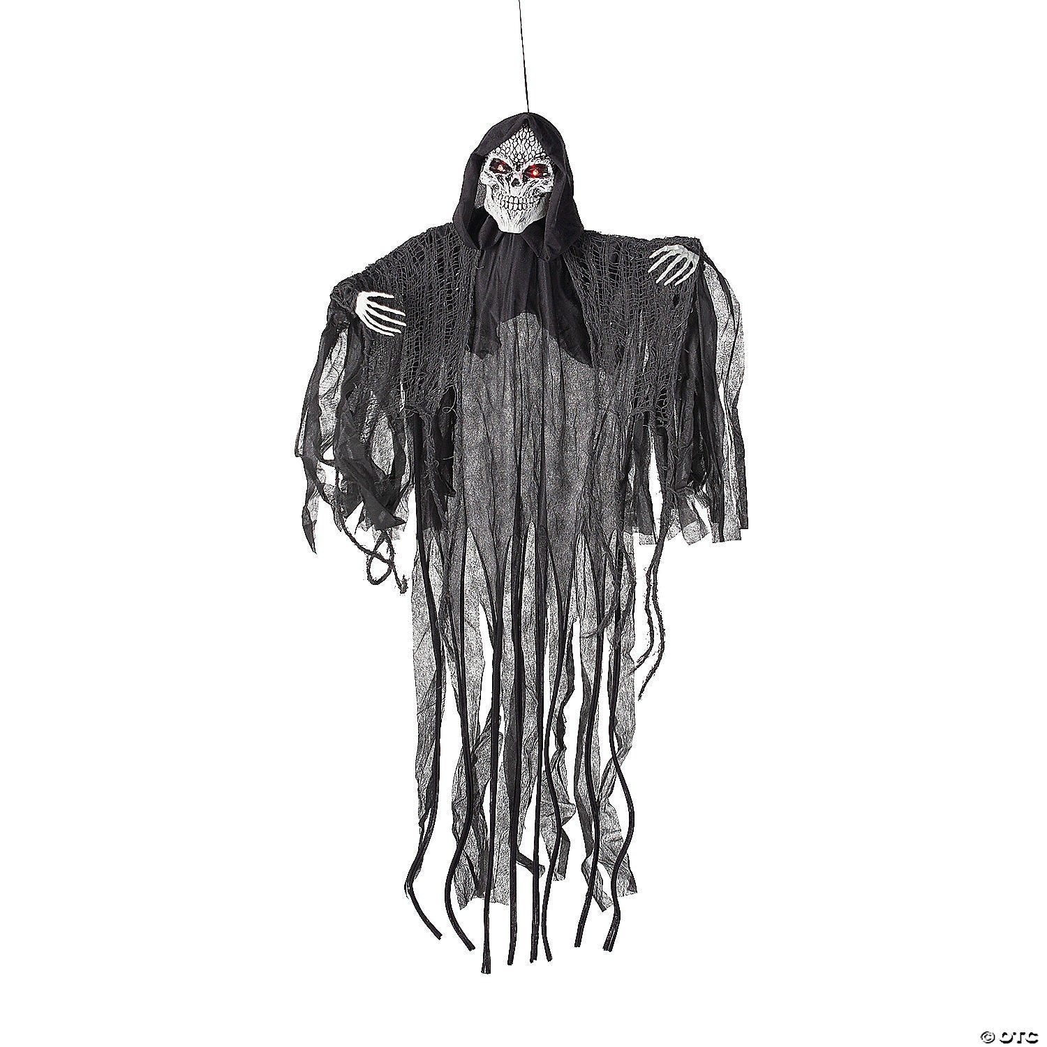 47 1/4" Hanging Light-Up Skeletal Reaper Animated Prop Halloween Decoration