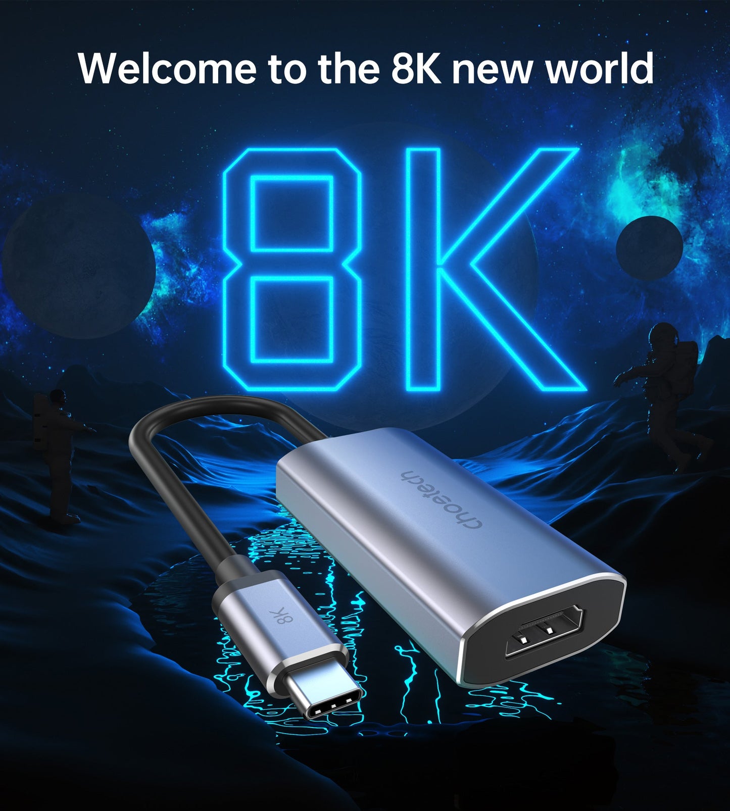 USB-C to HDMI Adapter – 8K@60Hz Output, Compact Female Port