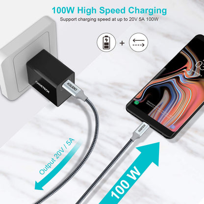 100W USB-C Fast Charging Cable – Durable & 6.6FT Long