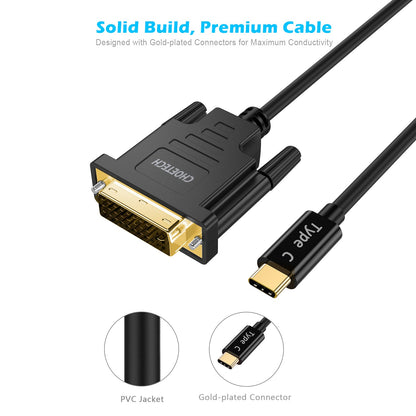 USB-C to DVI Cable – 4K@30Hz, 6FT/1.8M Adapter