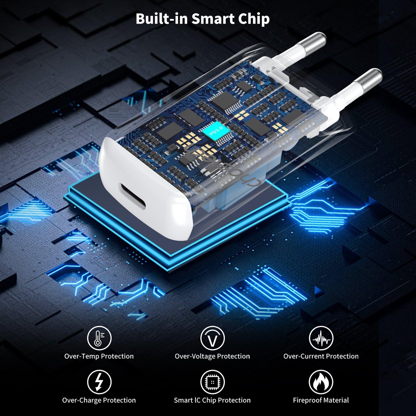 20W PD Wall Charger – Ultra-Slim USB-C for Phones/Tablets