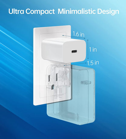 [2-Pack] 20W USB-C PD Wall Charger – for iPhone 13/12