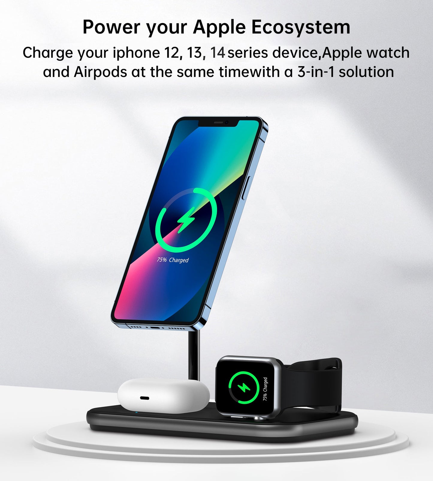 3-in-1 Magnetic Wireless Charger – MFM & MFI Certified