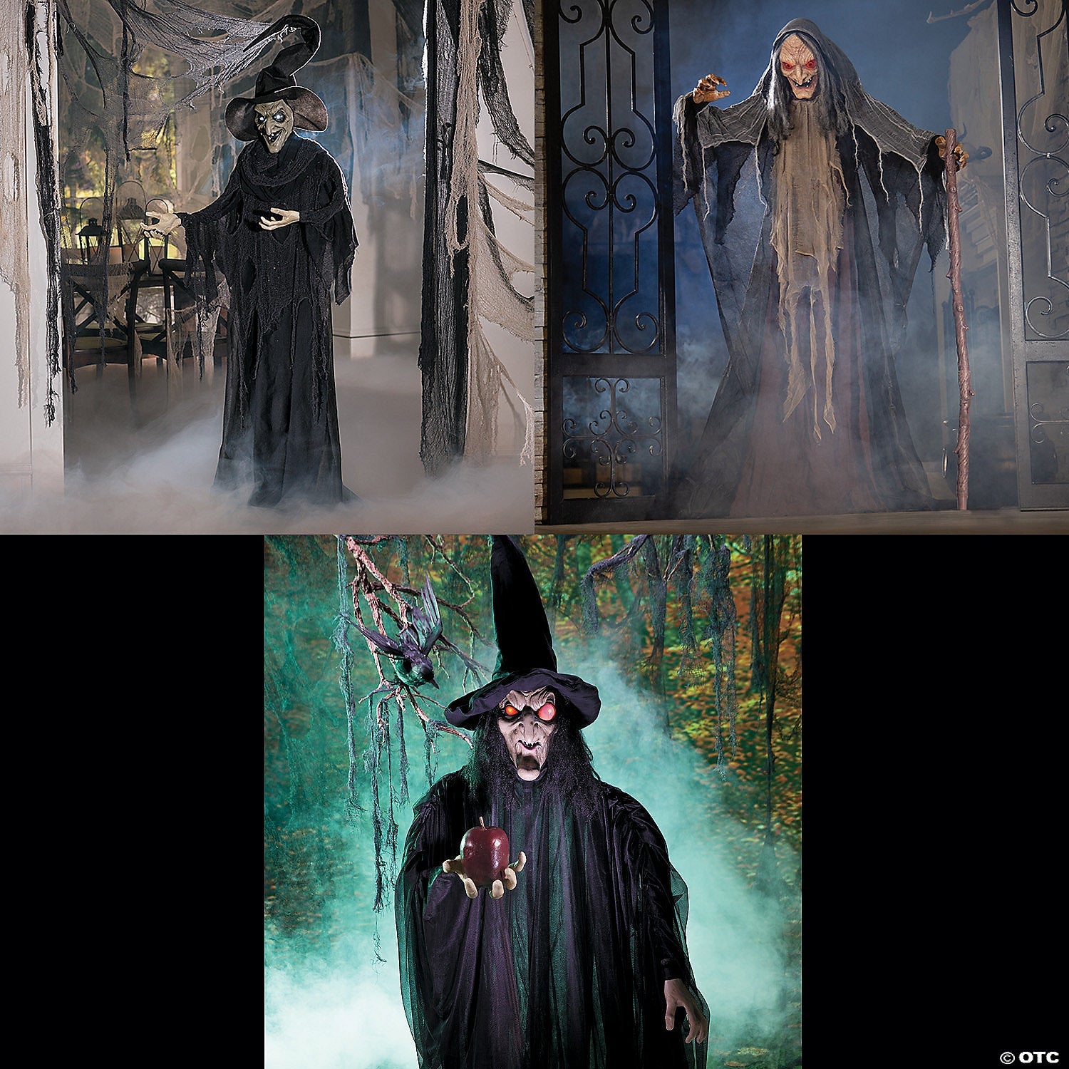 5 Ft. - 7 Ft. 9" Trio of Witches Standing Halloween Decorations Kit - 3 Pc.