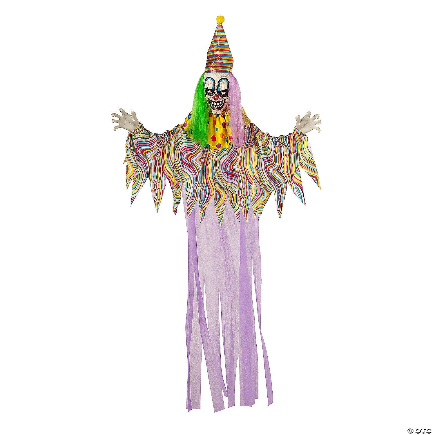 5 Ft. 6 3/4" Hanging Light-Up Clown with Sounds Halloween Decoration
