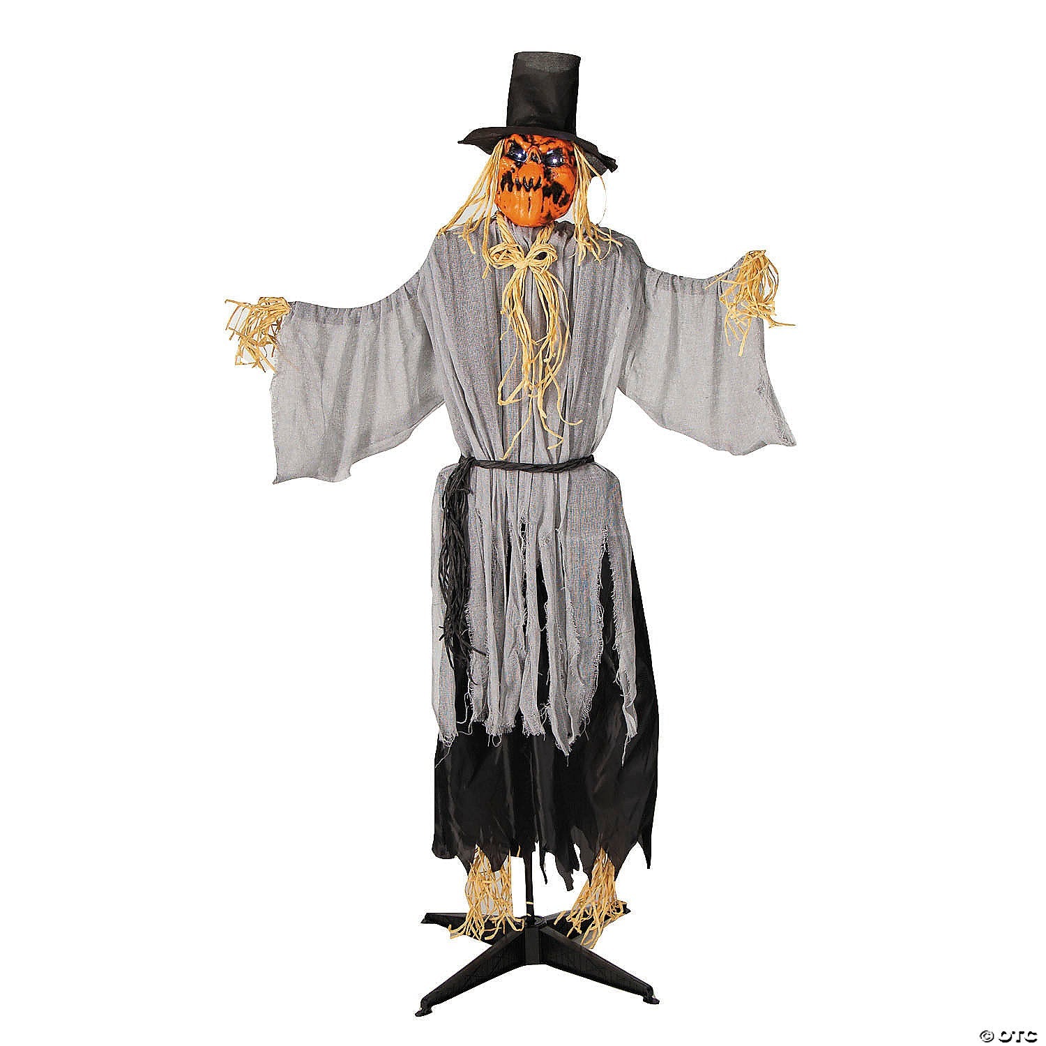5 Ft. 8" Animated Head Turning Pumpkin Scarecrow Halloween Decoration