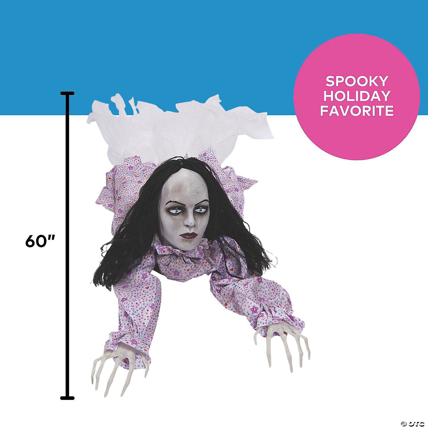 5 Ft. Animated Crawling Creepy Woman Halloween Decoration