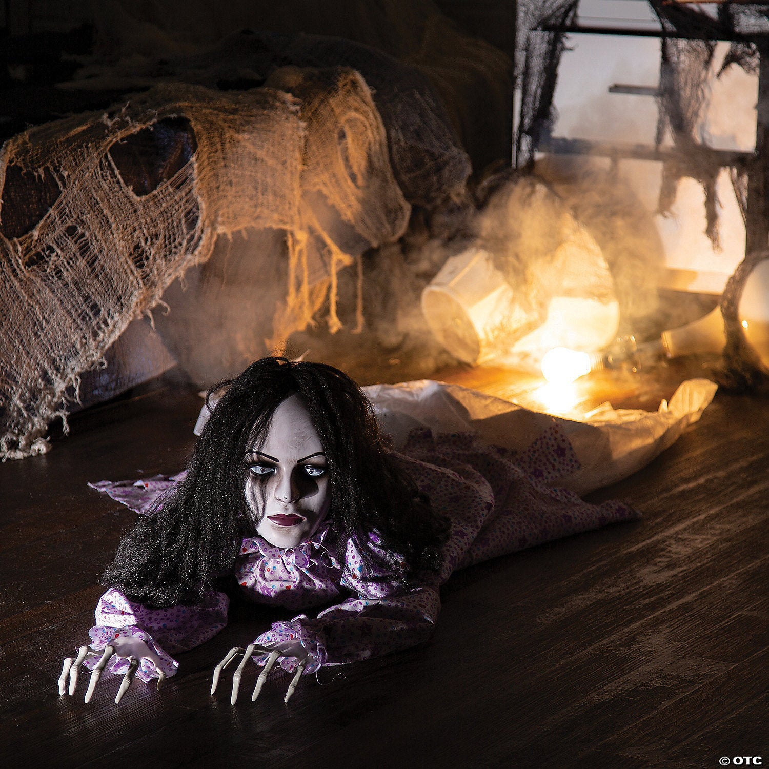 5 Ft. Animated Crawling Creepy Woman Halloween Decoration