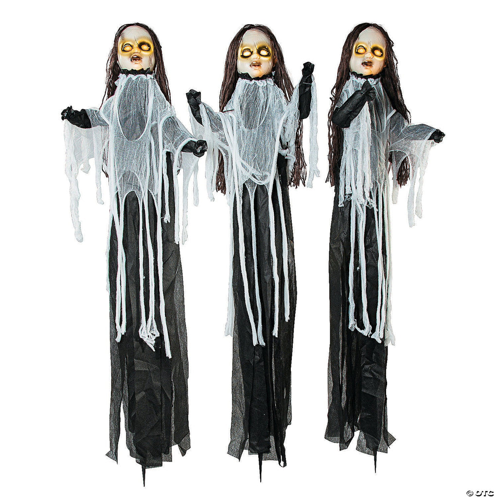53" Light-Up Halloween Spooky Doll Yard Stake Decorations - 3 Pc.