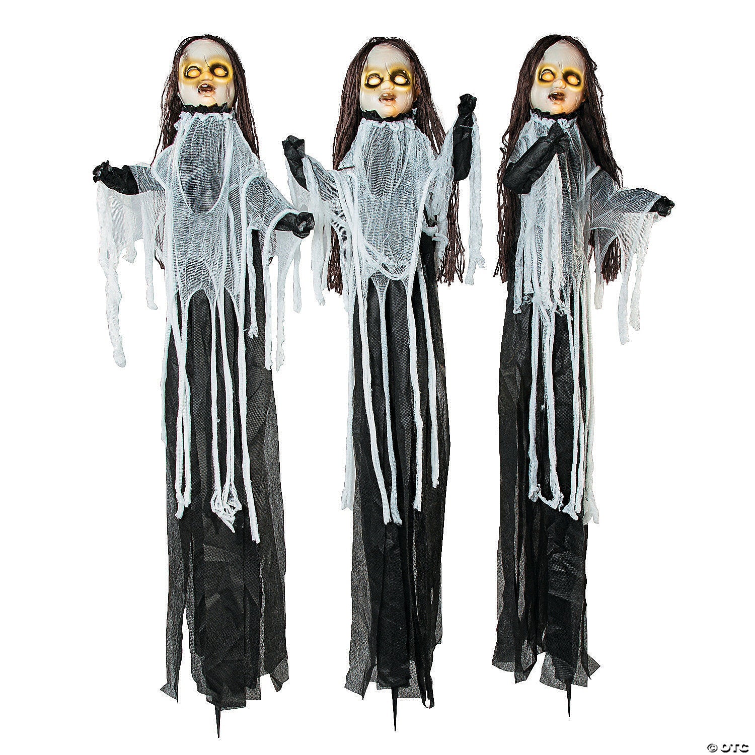 53" Light-Up Halloween Spooky Doll Yard Stake Decorations - 3 Pc.