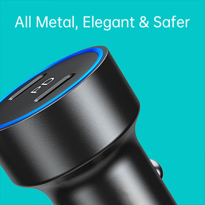 36W Dual USB-C Car Charger – Compact & Fast Charge
