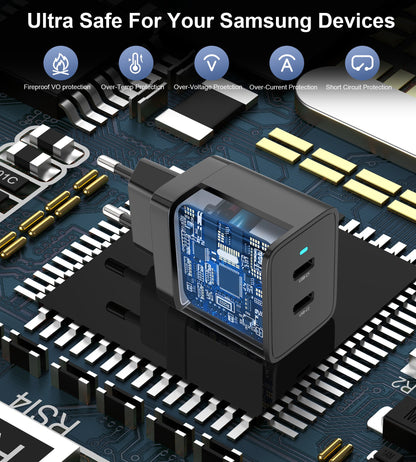 40W Dual USB‑C PD Wall Charger – Fast Charge Adapter