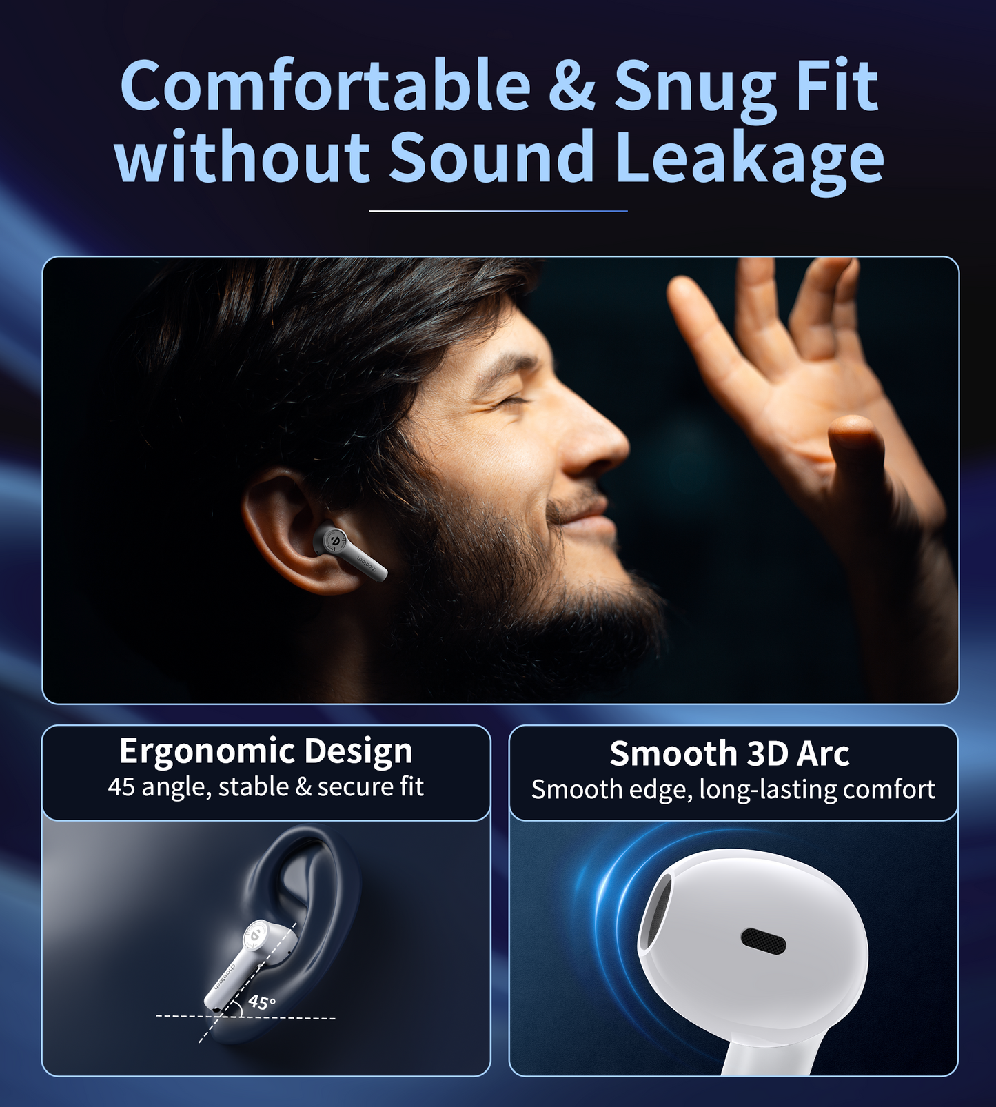 Open-Ear Sport Earbuds – Dual Mic Noise Reduction, Wireless