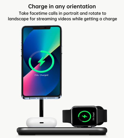 3-in-1 Magnetic Wireless Charger – MFM & MFI Certified