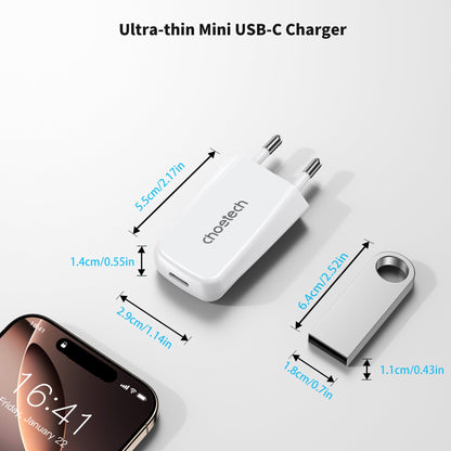 20W PD Wall Charger – Ultra-Slim USB-C for Phones/Tablets