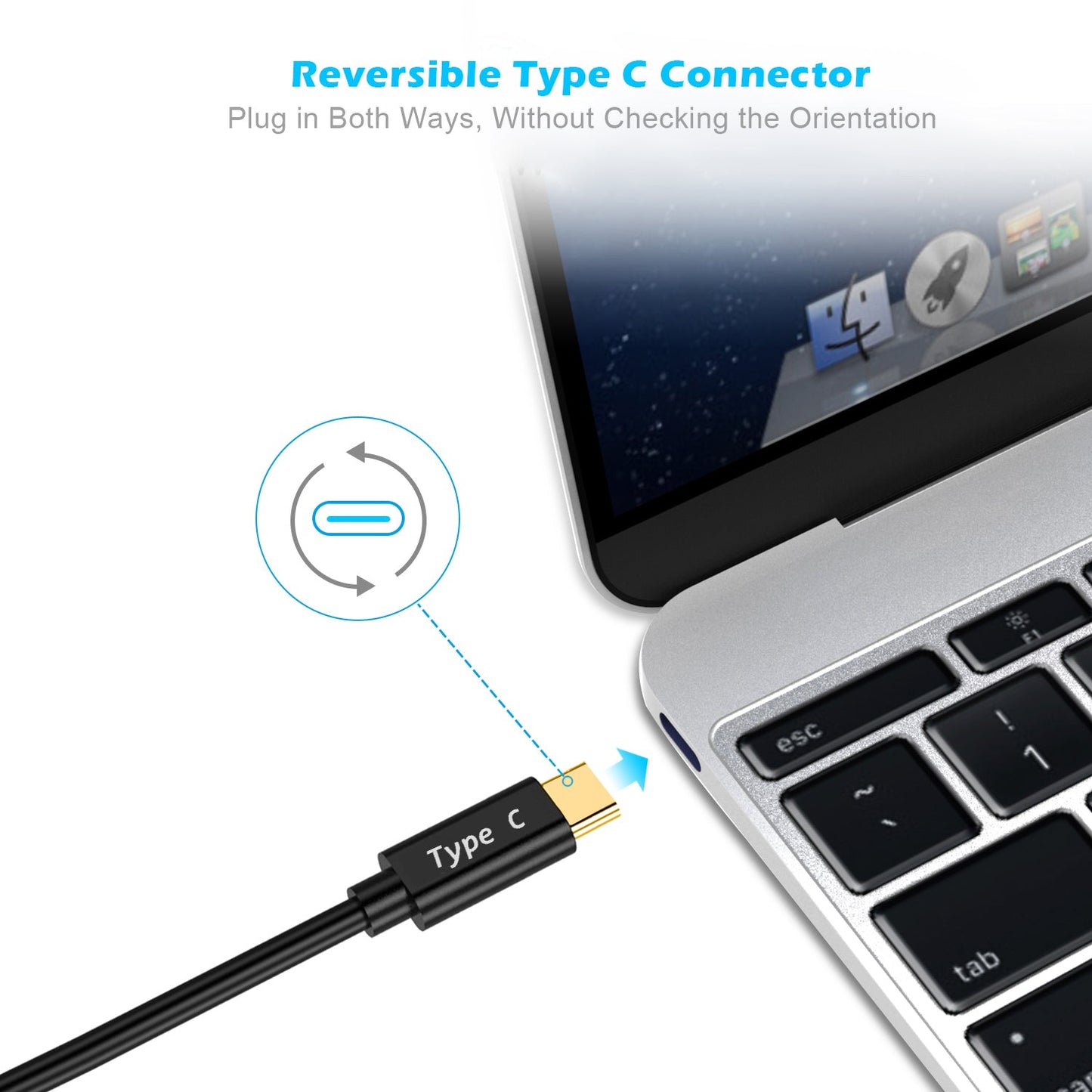 USB-C to DVI Cable – 4K@30Hz, 6FT/1.8M Adapter