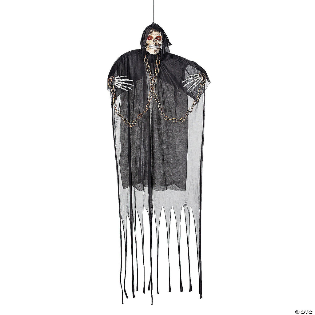 6 Ft. 2 3/4" Hanging Chained Grim Reaper Animated Prop Halloween Decoration