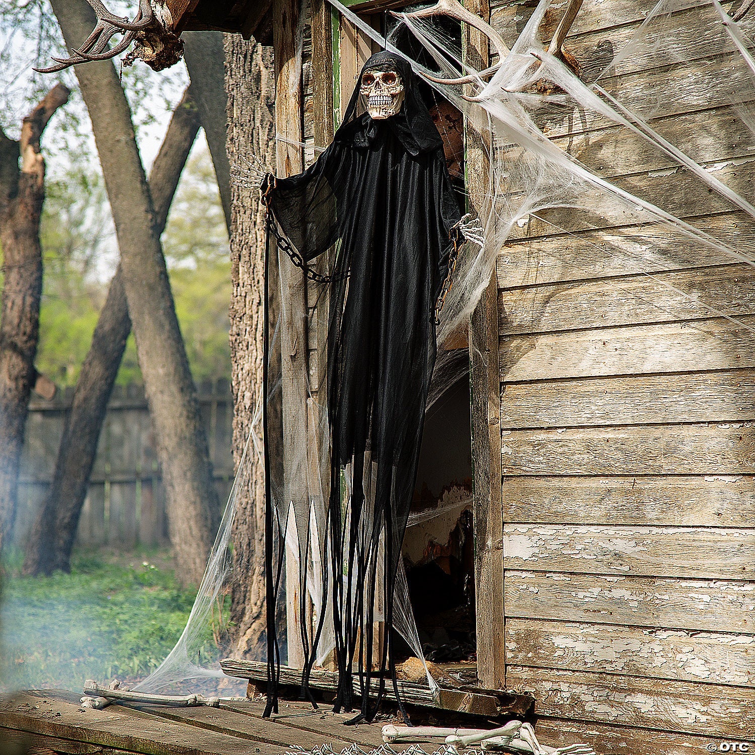 6 Ft. 2 3/4" Hanging Chained Grim Reaper Animated Prop Halloween Decoration