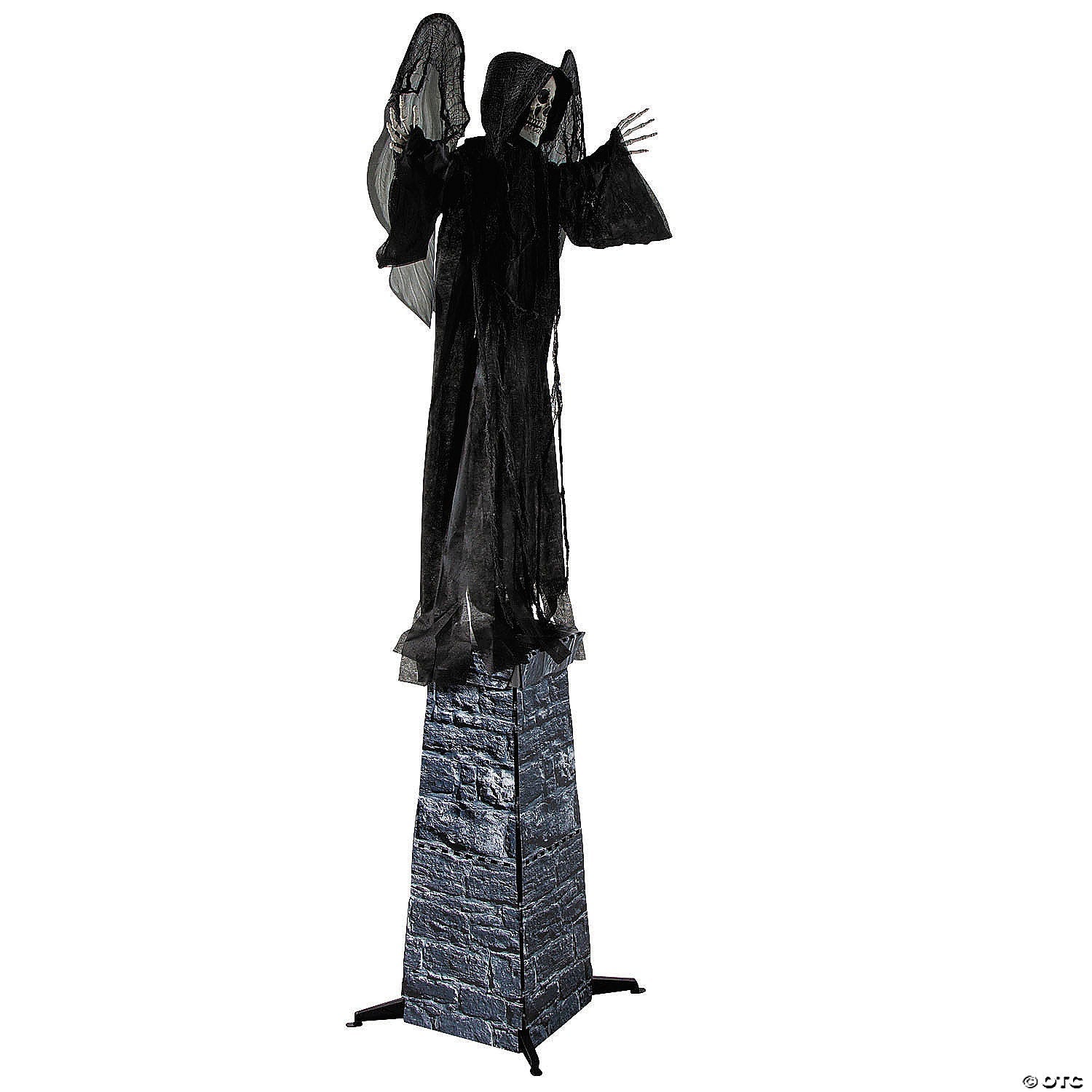 6 Ft. 2 3/4" Skeletal Reaper with Wings Animated Prop Standing Halloween Decoration