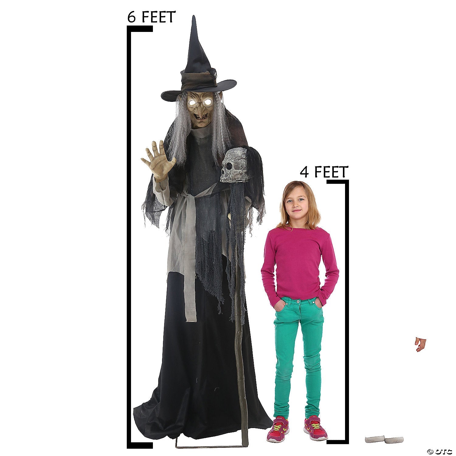 6 Ft. Animated Lunging Haggard Witch Standing Halloween Decoration