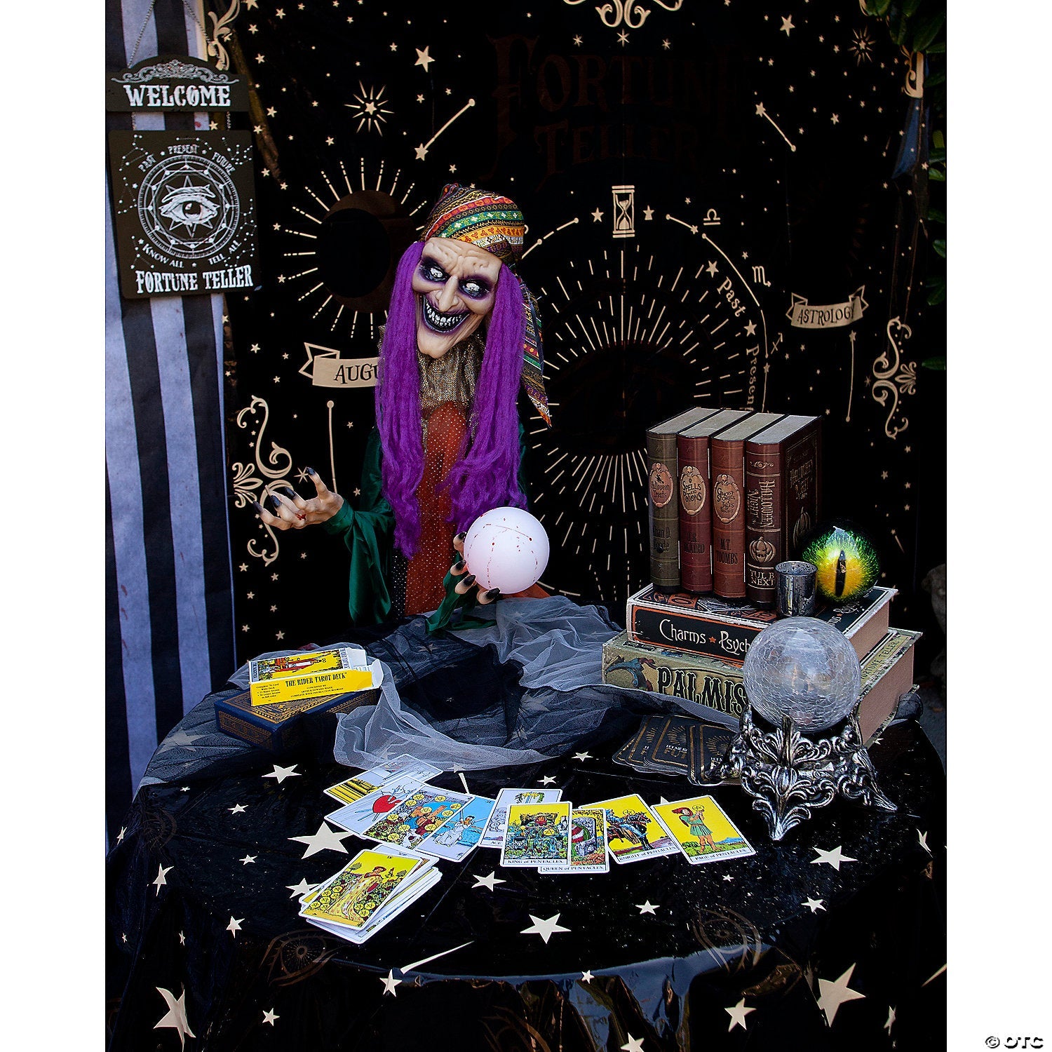 6 Ft. Animated Standing Fortune Teller Witch Halloween Decoration