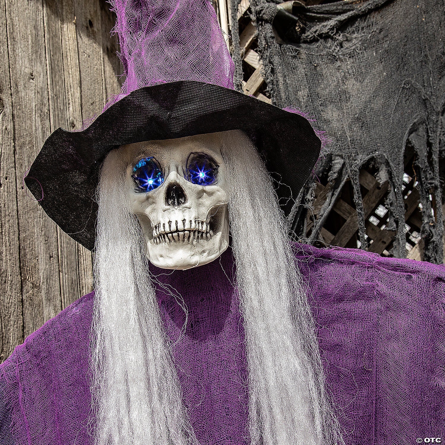 6 Ft. Hanging Light-Up Eyes Skeletal Witch Halloween Decoration