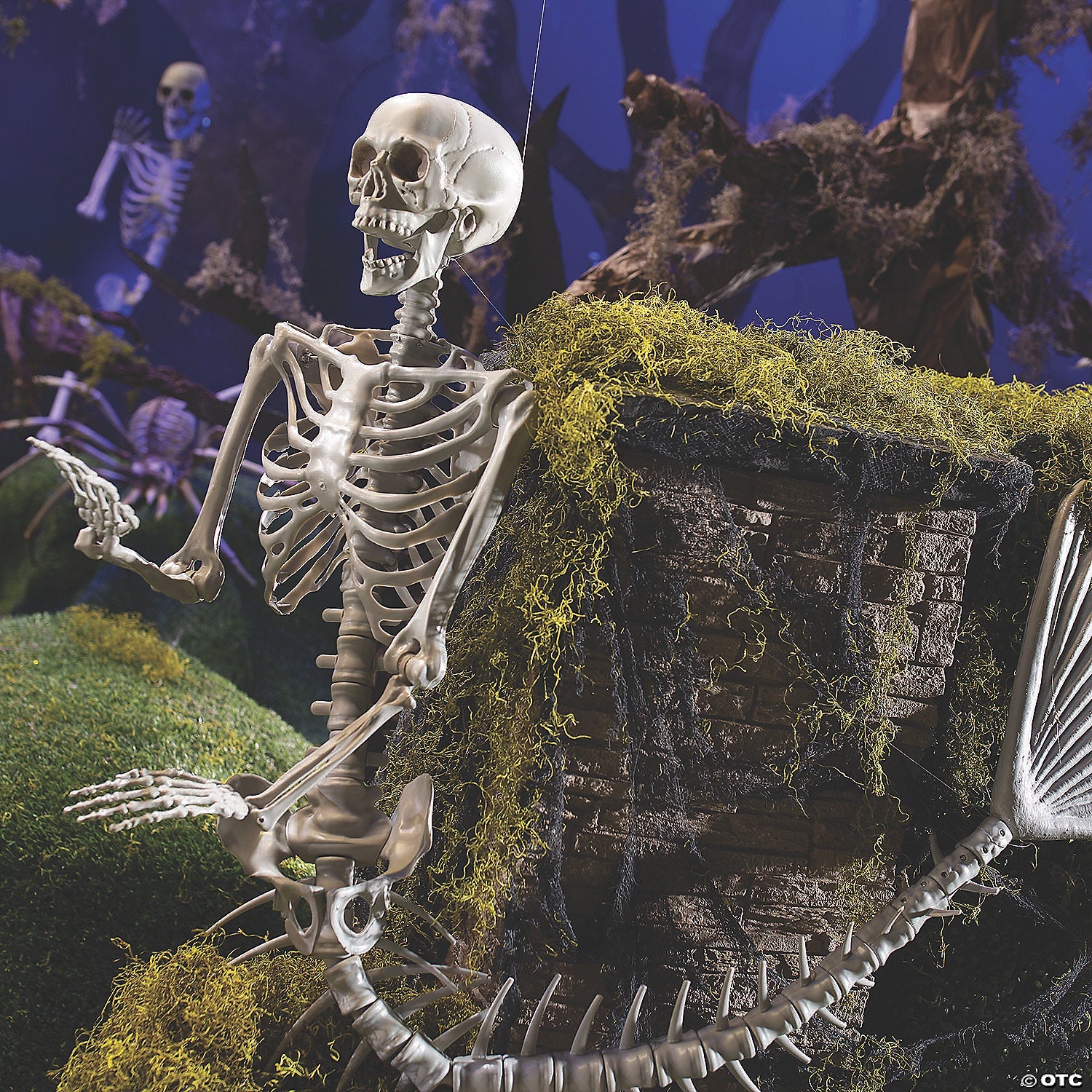6 Ft. Life-Size Original Plastic Mermaid Skeleton Halloween Decoration