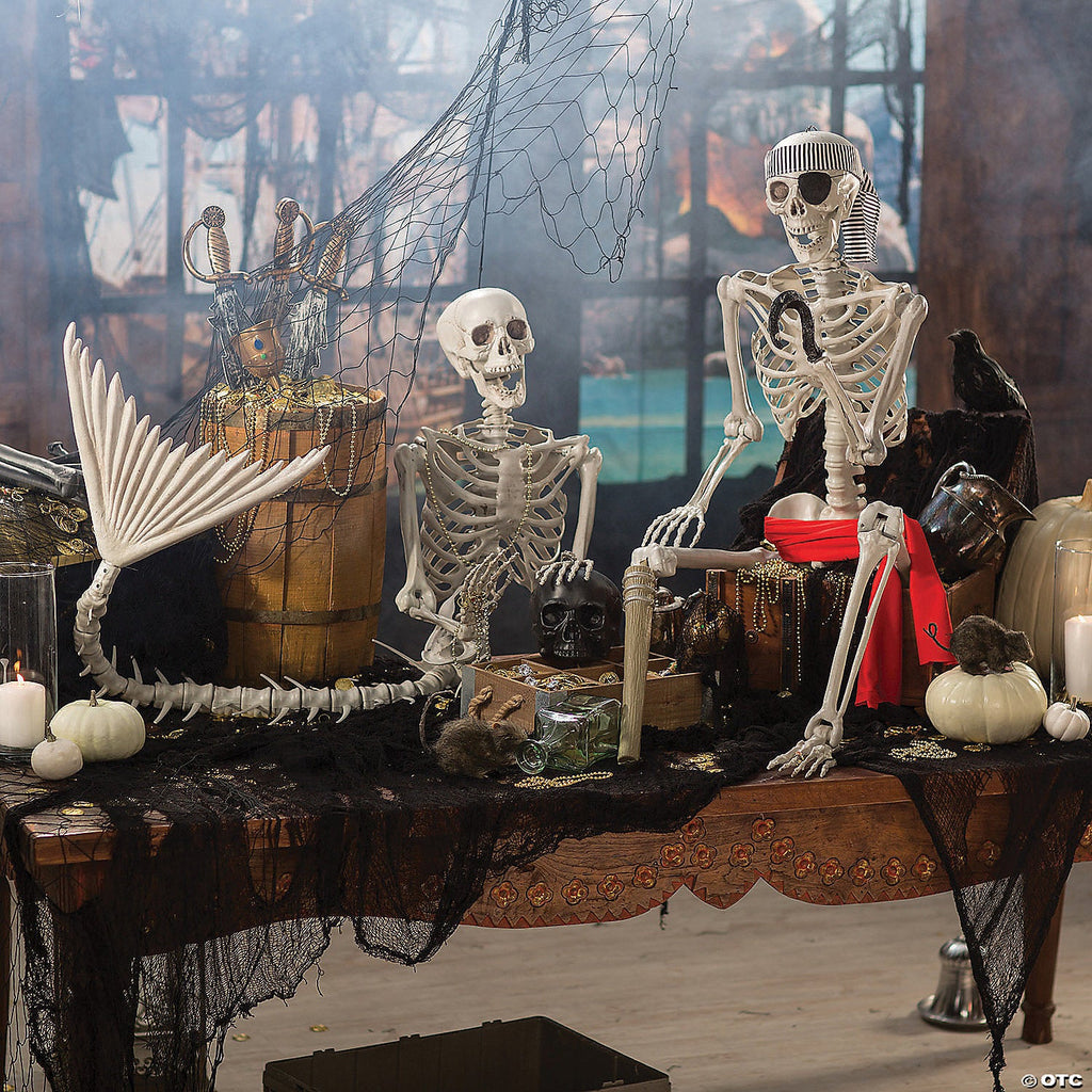 6 Ft. Life-Size Original Plastic Mermaid Skeleton Halloween Decoration