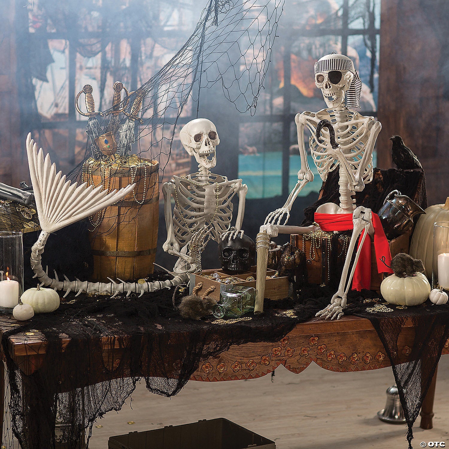 6 Ft. Life-Size Original Plastic Mermaid Skeleton Halloween Decoration