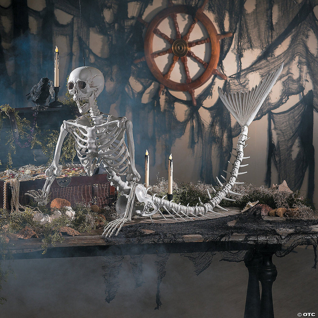 6 Ft. Life-Size Original Plastic Mermaid Skeleton Halloween Decoration