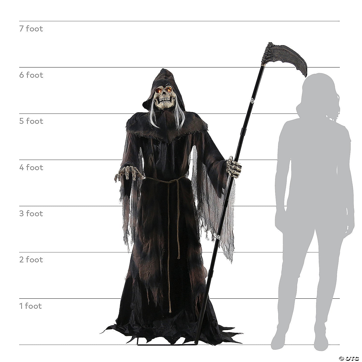 6 Ft. Lunging Reaper Animated Prop Standing Halloween Decoration