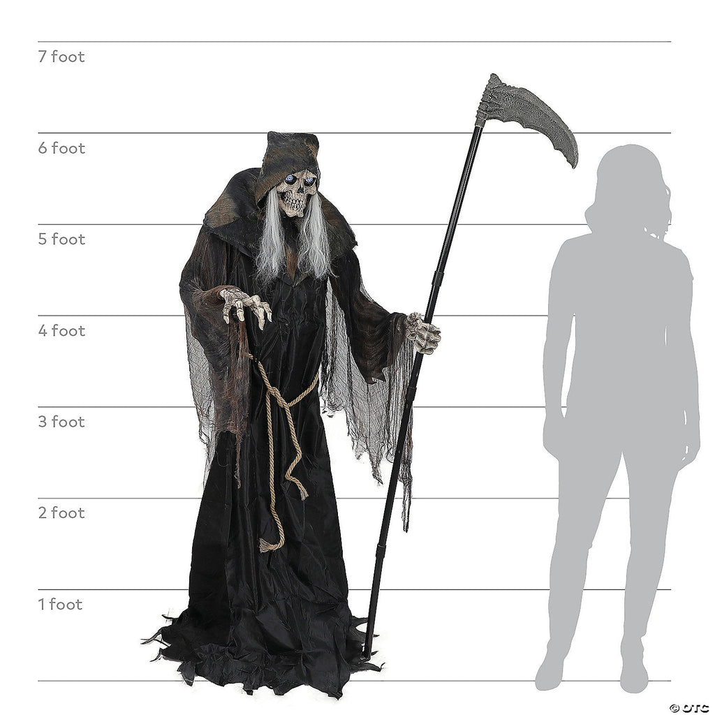 6' Lunging Reaper with Digital Eyes Animated Prop