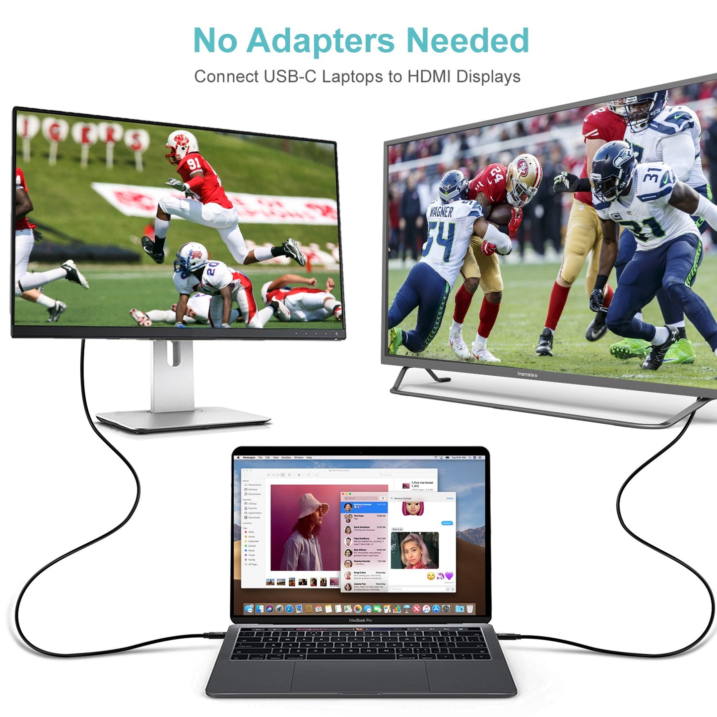 USB-C to HDMI Cable – 4K@60Hz Video Output