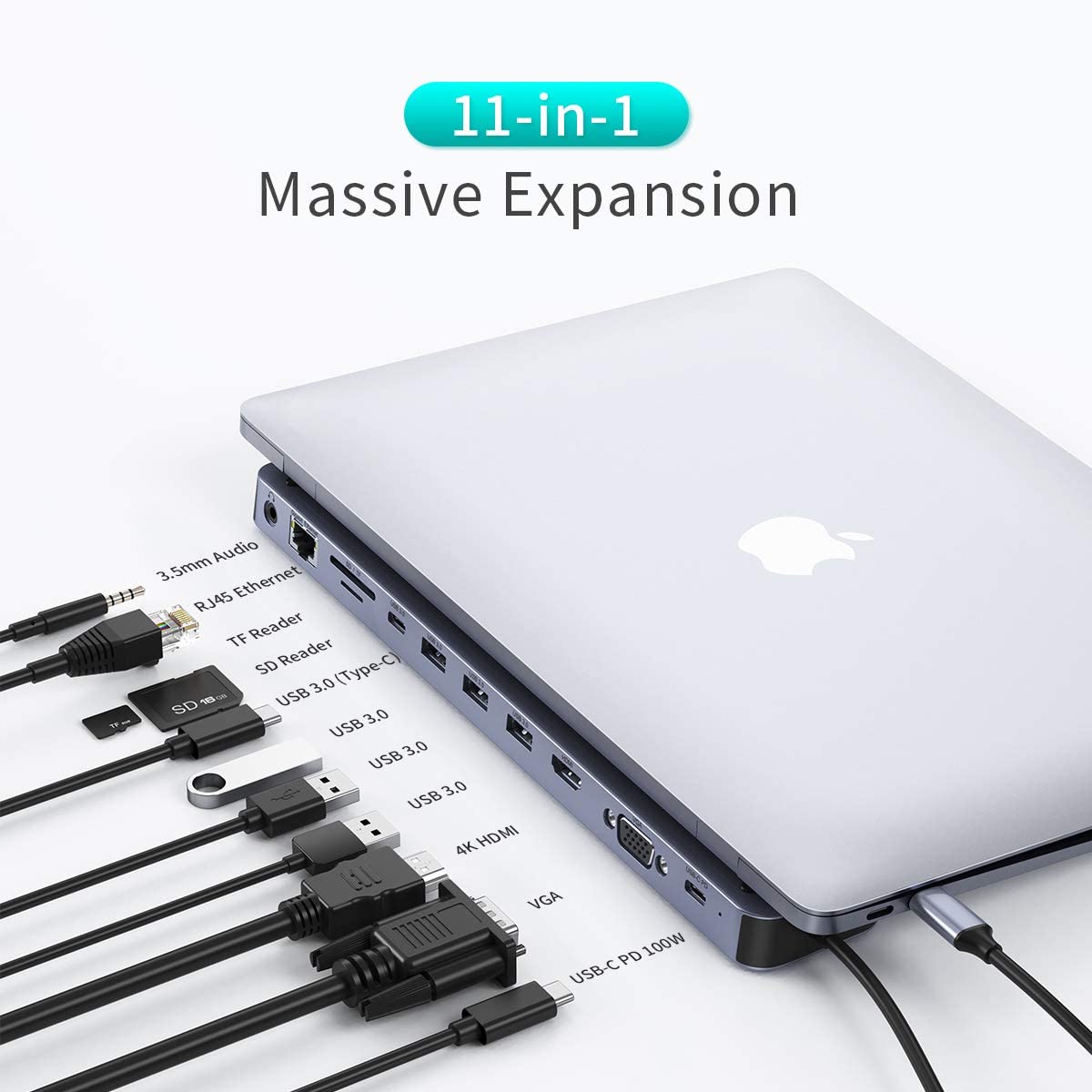 11-in-1 USB-C Docking Station – for MacBook Pro Expansion